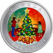 Canada 50 Cents Christmas Tree - Lenticular Coin 2014 Proof KM# 1775 CANADA 50 CENTS coin reverse Canada 50 Cents Christmas Tree - Lenticular Coin 2014 Proof KM# 1775 CANADA 50 CENTS coin reverse