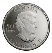 Canada 50 Cents Clouded Sulphur Butterfly 2004 Proof KM# 606 CANADA 50 CENTS ELIZABETH II coin obverse Canada 50 Cents Clouded Sulphur Butterfly 2004 Proof KM# 606 CANADA 50 CENTS ELIZABETH II coin obverse