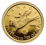 Canada 50 Cents Cowboy 2006 Proof KM# 926 CANADA MG 9999 FINE GOLD 1/25 OZ OR PUR coin reverse