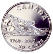Canada 50 Cents Curling (2000) Proof KM# 386 CANADA 1760 - 2000 50 CENTS coin reverse Canada 50 Cents Curling (2000) Proof KM# 386 CANADA 1760 - 2000 50 CENTS coin reverse