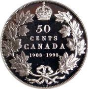 Canada 50 Cents (Elizabeth II Royal Canadian Mint) KM# 313 50 CENTS CANADA 1908-1998 coin reverse Canada 50 Cents (Elizabeth II Royal Canadian Mint) KM# 313 50 CENTS CANADA 1908-1998 coin reverse