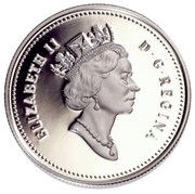 Canada 50 Cents First Recorded Hockey Game (2000) Proof KM# 385 ELIZABETH II D. G. REGINA coin obverse Canada 50 Cents First Recorded Hockey Game (2000) Proof KM# 385 ELIZABETH II D. G. REGINA coin obverse