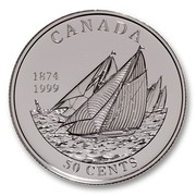 Canada 50 Cents First Yachting Race Between Canada and the U.S (1999) Proof KM# 334 CANADA 50 CENTS 1874 1999 coin reverse
