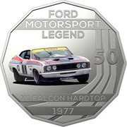 Australia 50 Cents Ford High Octane - 1977 XC Falcon Hardtop 2018 CoinCard FORD MOTORSPORT LEGEND 50 XC FALCON HARDTOP 1977 coin reverse Australia 50 Cents Ford High Octane - 1977 XC Falcon Hardtop 2018 CoinCard FORD MOTORSPORT LEGEND 50 XC FALCON HARDTOP 1977 coin reverse