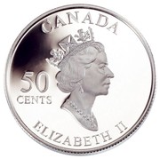 Canada 50 Cents Nova Scotia Annapolis Valley Blossom Festival 2002 Proof KM# 454 ELIZABETH II D. G. REGINA 50 CENTS coin obverse Canada 50 Cents Nova Scotia Annapolis Valley Blossom Festival 2002 Proof KM# 454 ELIZABETH II D. G. REGINA 50 CENTS coin obverse