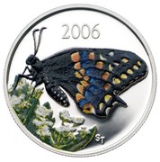 Canada 50 Cents Short-tailed Swallowtail 2006 Proof KM# 649 2006 ST coin reverse