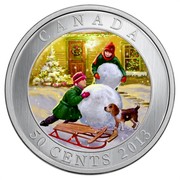 Canada 50 Cents Snowman. Lenticular Coin 2013 KM# 1523 CANADA 50 CENTS coin reverse Canada 50 Cents Snowman. Lenticular Coin 2013 KM# 1523 CANADA 50 CENTS coin reverse