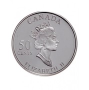 Canada 50 Cents Squamish Days Loggers Sports 2002 Proof KM# 458 CANADA 50 CENTS ELIZABETH II coin obverse Canada 50 Cents Squamish Days Loggers Sports 2002 Proof KM# 458 CANADA 50 CENTS ELIZABETH II coin obverse