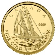 Canada 50 Cents The Bluenose 2012 Proof KM# 1218 CANADA 9999 PMC FINE GOLD 1/25 OZ OR PUR coin reverse