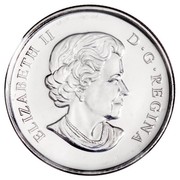 Canada 50 Cents Winnipeg Jets 2011 KM# 1180 ELIZABETH II D G REGINA coin obverse Canada 50 Cents Winnipeg Jets 2011 KM# 1180 ELIZABETH II D G REGINA coin obverse