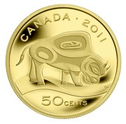 Canada 50 Cents Wood Bison 2011 Proof KM# 1202 CANADA ∙ 2011 50 CENTS CH coin reverse Canada 50 Cents Wood Bison 2011 Proof KM# 1202 CANADA ∙ 2011 50 CENTS CH coin reverse