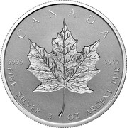 Canada 50 Dollars 30th Anniversary of the Silver Maple Leaf 2018 Reverse Proof CANADA 9999 9999 FINE SILVER 3 OZ ARGENT PUR coin reverse Canada 50 Dollars 30th Anniversary of the Silver Maple Leaf 2018 Reverse Proof CANADA 9999 9999 FINE SILVER 3 OZ ARGENT PUR coin reverse
