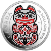 Canada 50 Dollars Mythical Realms of the Haida Series - The Bear 2016 Proof CANADA AW 50 DOLLARS 2016 coin reverse
