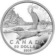 Canada 50 Dollars The Beaver 2015 KM# 2043 CANADA 50 DOLLARS 2015 coin reverse