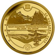 Canada 50 Dollars The Canadian Rockies 2015 Proof KM# 1843 CANADA ROCKY MOUNTAINS - MONTAGNES ROCHEUSES 50 DOLLARS 2015 coin reverse