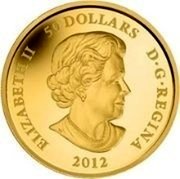Canada 50 Dollars Year of the Dragon 2012 KM# 1285 ELIZABETH II 50 DOLLARS D • G • REGINA 2012 SB coin obverse
