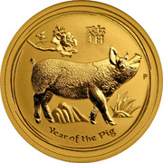 Australia 50 Dollars Year of the Pig 2019 YEAR OF THE PIG P coin reverse Australia 50 Dollars Year of the Pig 2019 YEAR OF THE PIG P coin reverse