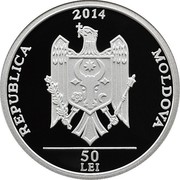 Moldova 50 Lei Glossy ibis 2014 Proof 2014 REPUBLICA MOLDOVA 50 LEI coin obverse Moldova 50 Lei Glossy ibis 2014 Proof 2014 REPUBLICA MOLDOVA 50 LEI coin obverse