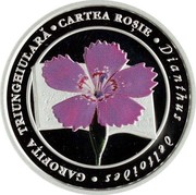 Moldova 50 Lei Maiden pink 2017 proof CARTEA ROȘIE GAROFIȚA TRIUNGHIULARĂ DIANTHUS DELTOIDES coin reverse Moldova 50 Lei Maiden pink 2017 proof CARTEA ROȘIE GAROFIȚA TRIUNGHIULARĂ DIANTHUS DELTOIDES coin reverse