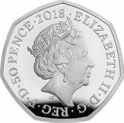 UK 50 Pence 40th Anniversary of The Snowman 2018 Proof ELIZABETH II D G REG F D 50 PENCE 2018 J.C coin obverse UK 50 Pence 40th Anniversary of The Snowman 2018 Proof ELIZABETH II D G REG F D 50 PENCE 2018 J.C coin obverse
