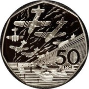 UK 50 Pence D-Day Anniversary (Piedfort) 1994 Proof KM# P17 50 PENCE coin reverse