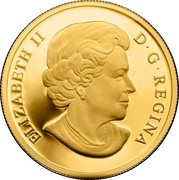 Canada 500 Dollars 100 Years of the Calgary Stampede 2012 Proof ELIZABETH II D • G • REGINA SB coin obverse Canada 500 Dollars 100 Years of the Calgary Stampede 2012 Proof ELIZABETH II D • G • REGINA SB coin obverse