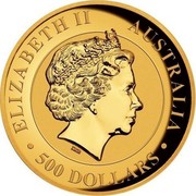 Australia 500 Dollars Australian Wedge-Tailed Eagle 2017 High Relief Proof KM# 2213 ELIZABETH II AUSTRALIA • 500 DOLLARS • IRB coin obverse Australia 500 Dollars Australian Wedge-Tailed Eagle 2017 High Relief Proof KM# 2213 ELIZABETH II AUSTRALIA • 500 DOLLARS • IRB coin obverse