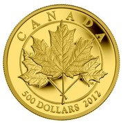 Canada 500 Dollars Maple Leaf Forever 2012 Proof KM# 1328 CANADA 500 DOLLARS 2012 coin reverse Canada 500 Dollars Maple Leaf Forever 2012 Proof KM# 1328 CANADA 500 DOLLARS 2012 coin reverse