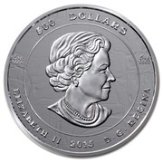 Canada 500 Dollars The Dance Screen 2015 Proof 500 DOLLARS 5 KG 9999 5 KG 9999 ELIZABETH II 2015 D ∙ G ∙ REGINA coin obverse Canada 500 Dollars The Dance Screen 2015 Proof 500 DOLLARS 5 KG 9999 5 KG 9999 ELIZABETH II 2015 D ∙ G ∙ REGINA coin obverse