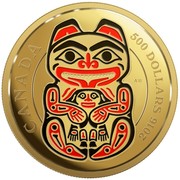 Canada 500 Dollars The Haida Series - The Bear 2016 Proof CANADA AW 500 DOLLARS 2016 coin reverse