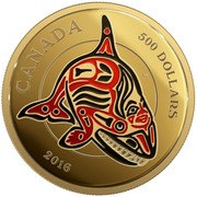 Canada 500 Dollars The Orca 2016 Proof CANADA AW 500 DOLLARS 2016 coin reverse