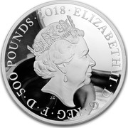 UK 500 Pounds 100th Anniv First World War Armistice 2018 500 POUNDS 2018 ELIZABETH II D G REG F D J.C coin obverse UK 500 Pounds 100th Anniv First World War Armistice 2018 500 POUNDS 2018 ELIZABETH II D G REG F D J.C coin obverse