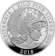 UK 500 Pounds Britannia Label 2018 Proof BRITANNIA 1 KILO FINE SILVER 999 2018 coin reverse UK 500 Pounds Britannia Label 2018 Proof BRITANNIA 1 KILO FINE SILVER 999 2018 coin reverse