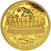 Canada 75 Dollars FIFA Women's World Cup Canada 2015 Proof KM# 1998 FIFA WOMEN'S WORLD CUP TM/MC CANADA TB COUPE DU MONDE FEMININE DE LA FIFA TM/MC coin reverse Canada 75 Dollars FIFA Women's World Cup Canada 2015 Proof KM# 1998 FIFA WOMEN'S WORLD CUP TM/MC CANADA TB COUPE DU MONDE FEMININE DE LA FIFA TM/MC coin reverse