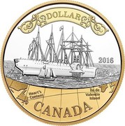 Canada Dollar 150th Anniversary of the Transatlantic Cable 2016 KM# 2100.1 DOLLAR 2016 HEART'S CONTENT ILE DE VALENTIA ISLAND CANADA coin reverse