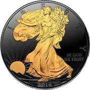 USA Dollar 30th Anniversary Black Ruthenium Eagle 2016 LIBERTY IN GOD WE TRUST coin obverse USA Dollar 30th Anniversary Black Ruthenium Eagle 2016 LIBERTY IN GOD WE TRUST coin obverse