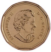 Canada Dollar Lucky Loonie 2004 KM# 513 ELIZABETH II D ∙ G ∙ REGINA coin obverse Canada Dollar Lucky Loonie 2004 KM# 513 ELIZABETH II D ∙ G ∙ REGINA coin obverse