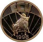 UK ECU Great Britain 1998 ECU 1998 coin reverse UK ECU Great Britain 1998 ECU 1998 coin reverse