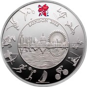 UK Five Pounds London Olympics 2012 Proof LONDON 2012 coin reverse