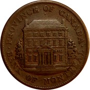 Canada Half Penny Bouquet Sous 1844 KM# Tn18 PROVINCE OF CANADA ∙ BANK OF MONTREAL ∙ coin obverse Canada Half Penny Bouquet Sous 1844 KM# Tn18 PROVINCE OF CANADA ∙ BANK OF MONTREAL ∙ coin obverse