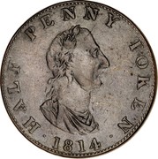 Canada Half Penny Token (Convenience of Trade) HALF PENNY TOKEN 1814 coin obverse Canada Half Penny Token (Convenience of Trade) HALF PENNY TOKEN 1814 coin obverse