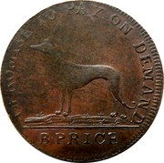 UK Halfpenny Middlesex - Hendon B Price 1794  I PROMISE TO PAY ON DEMAND. B ∙ PRICE coin reverse