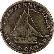 Canada Halfpenny Sloop Token - Commercial Change, Cask 1821 COMMERCIAL CHANGE 1821 coin reverse Canada Halfpenny Sloop Token - Commercial Change, Cask 1821 COMMERCIAL CHANGE 1821 coin reverse