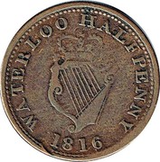 Canada Halfpenny (The Illustrious Wellington - Waterloo) WATERLOO HALFPENNY 1816 coin reverse Canada Halfpenny (The Illustrious Wellington - Waterloo) WATERLOO HALFPENNY 1816 coin reverse