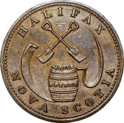 Canada Halfpenny Wholesale & Retail Hardware Store 1816  HALIFAX NOVA SCOTIA coin reverse Canada Halfpenny Wholesale & Retail Hardware Store 1816  HALIFAX NOVA SCOTIA coin reverse