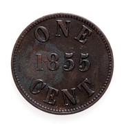 Canada One Cent Fisheries and Agriculture 1855 PE-6A1 ONE 1855 CENT coin reverse Canada One Cent Fisheries and Agriculture 1855 PE-6A1 ONE 1855 CENT coin reverse