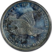 USA One Dollar Gobrecht Judd-85 Restrike 1838 UNITED STATES OF AMERICA ONE DOLLAR coin reverse