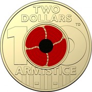 Australia Two Dollars (First centenary of Armistice) TWO DOLLARS 100 ARMISTICE TD coin reverse Australia Two Dollars (First centenary of Armistice) TWO DOLLARS 100 ARMISTICE TD coin reverse