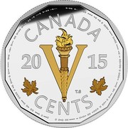 Canada V Cents The Victory - Legacy of the Canadian Nickel 2015 Proof KM# 1942 CANADA 2015 V CENTS T.$ coin reverse