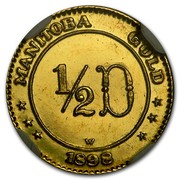 Canada 1/2 D Manitoba 1898 MANITOBA GOLD 1898 W 1/2 D coin reverse